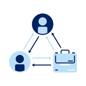 User Icon Featuring Communication at Work for Enhanced Collaboration vector