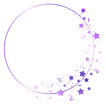 A purple circle with stars and music notes png