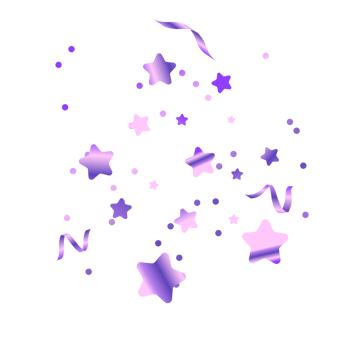 Purple stars and ribbons png