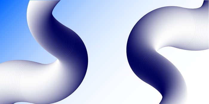 Two blue and white curved lines vector