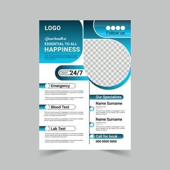 Corporate healthcare medical flyer vector