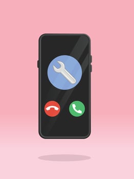 Smartphone Wrench Spanner Repair Call Screen vector