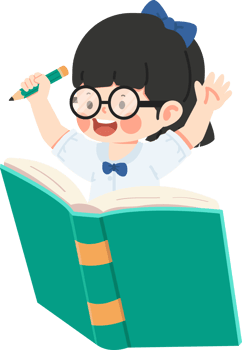 Happy Kid gairl student sitting on a book png
