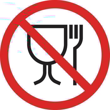 No food grade sign . No food and drink allowed icon . illustration vector