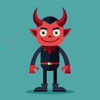 Cartoon Devil Icon in Flat Style for Halloween vector