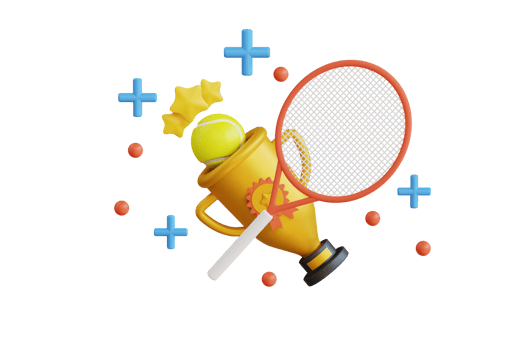 Tennis Champion 3D Illustration. Tennis Trophy 3D Illustration png