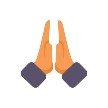 Businessman joining hands in praying gesture flat icon design vector