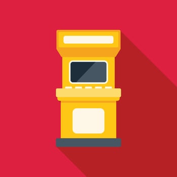 Yellow arcade game machine retro gaming interface vector