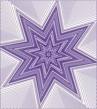 A purple star with lines and lines in the middle vector