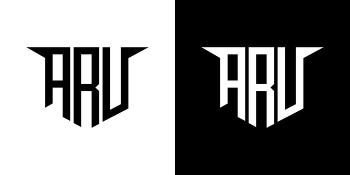 ARU letter logo design with white background in illustrator, logo modern alphabet font overlap style, calligraphy designs for logo, Poster, Invitation, etc. vector