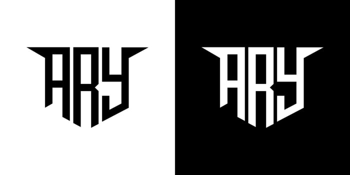 ARY letter logo design with white background in illustrator, logo modern alphabet font overlap style, calligraphy designs for logo, Poster, Invitation, etc. vector