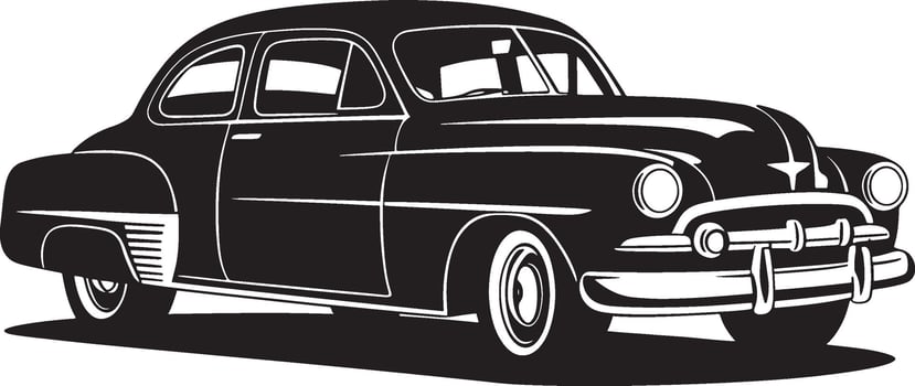 vintage car silhouette white background vector