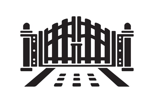 Driveway Gate Silhouettes for Construction, Decor, and Branding vector
