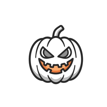 Halloween pumpkin icon in black and orange colors. Simple pumpkin vector