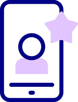 A smartphone with a star icon and a person vector