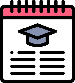 A calendar with a graduation cap on it vector