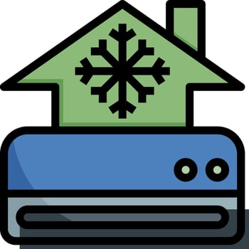 Air conditioner with snowflake icon vector