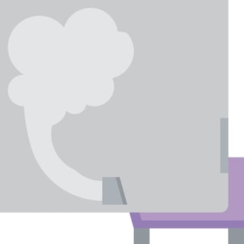 A purple chair with a white cloud coming out of it vector