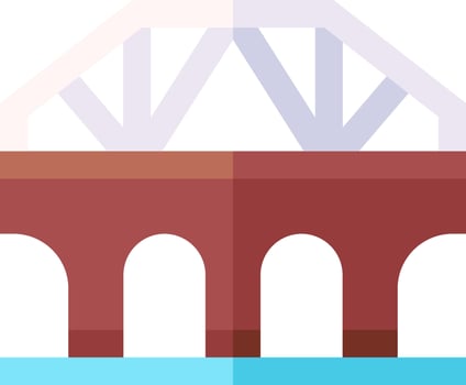 A bridge over the water with a large arch vector