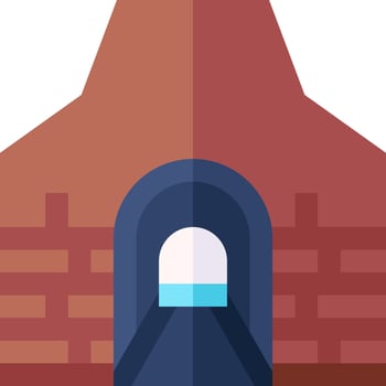 A brick building with a window in the door vector