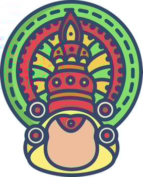 An indian headdress with a colorful design vector