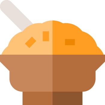 A bowl of ice cream with a spoon vector