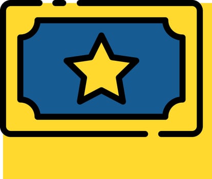 A star icon on a yellow and blue background vector