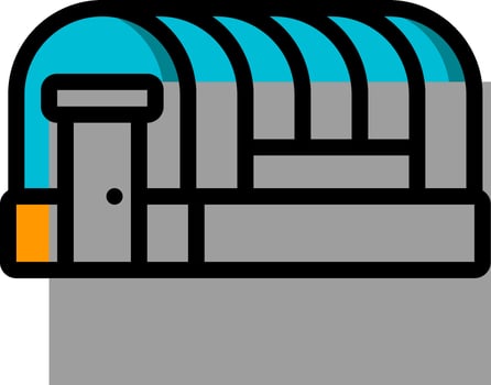 A blue and orange sign with a sign that says hotel vector