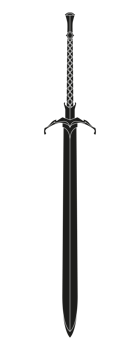 Black Sword. Ancient Longsword. Saber. Blade Tattoo. illustration png