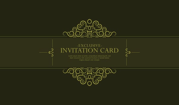 Ornament Invitation card design vintage style vector
