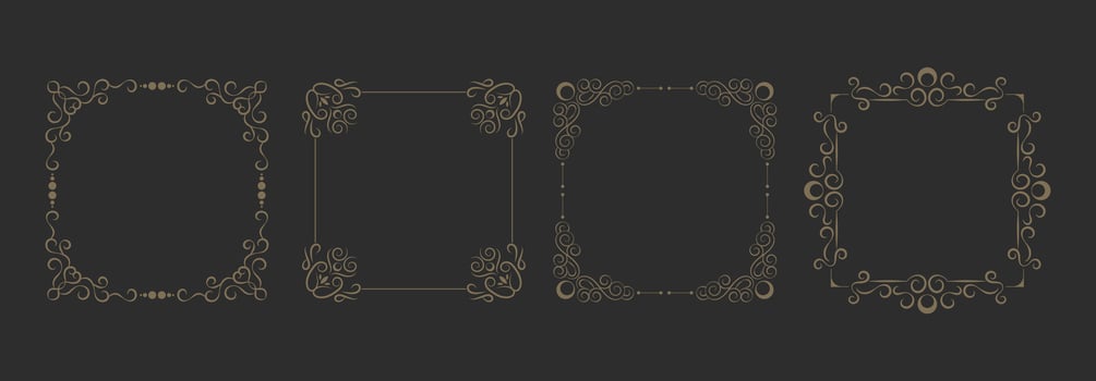 Set of decorative frame design background vector