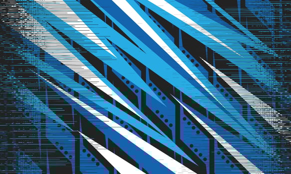 Abstract blue geometric stripes pattern racing background for car wrap sticker vector