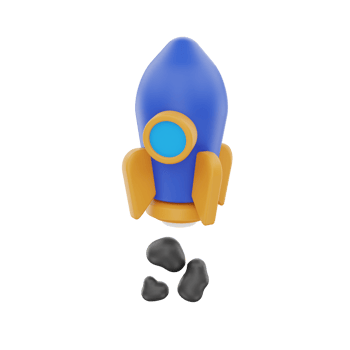 3D Rendering Rocket Icon Object png