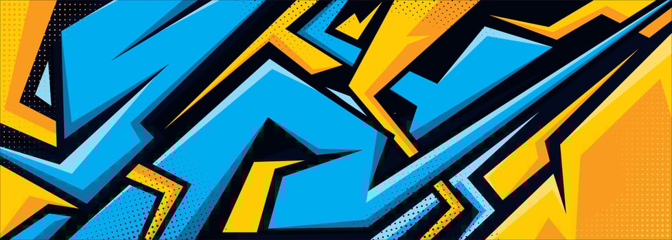 Modern blue yellow racing background vector