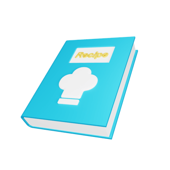 3D Rendering Recipe Book Icon Object png