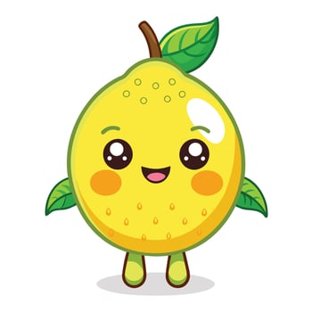 A cartoon lemon with eyes and a smile vector