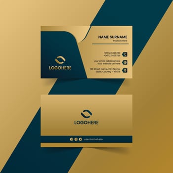 Elegant gold foil business card template for professional branding vector