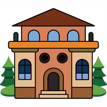 A house with a tree in the background vector