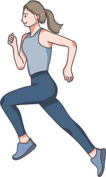 A cartoon girl running in the distance png