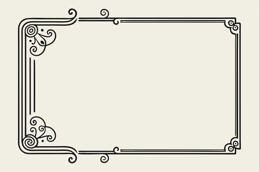 An ornate frame with a scroll design vector