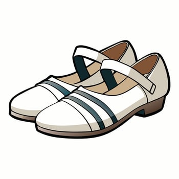 A pair of white shoes with blue stripes vector