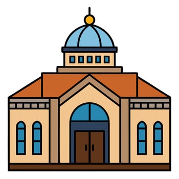 A church building with a dome on top vector