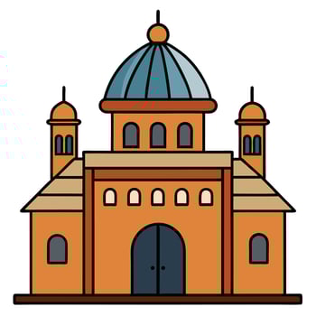 An illustration of a church building vector