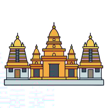 An illustration of a temple in india vector