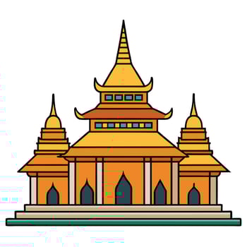 The golden temple in thailand vector