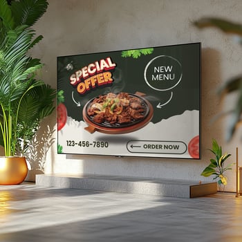 shop sign or menu board with blank front realistic on a mockup template psd