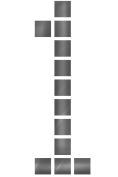 Digital clock-style number 1 png