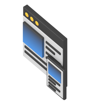 Web responsive design isometric style png