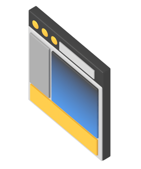 User interface web layout isometric style png