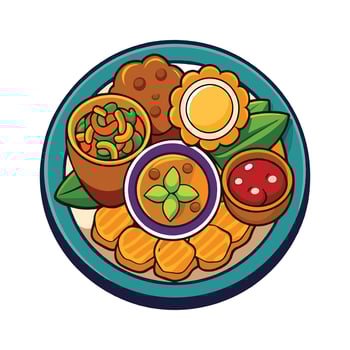 indian cuisine on a white background with the words indian cuisine, indian, indian style, india, delicious food, amazing food food advertisement vector